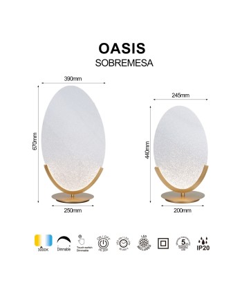 OASIS * SOBREMESA LED 15W ORO - GRANDE